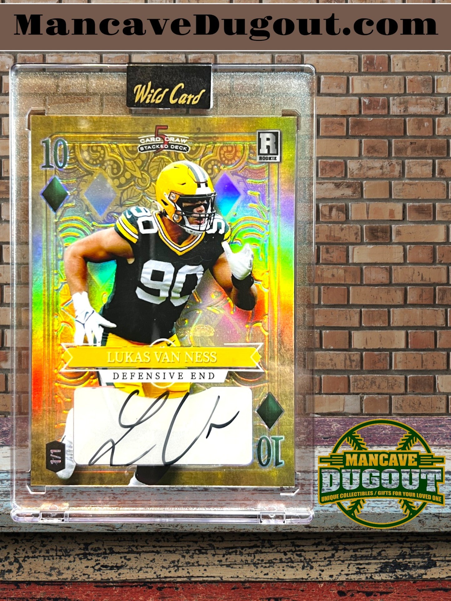 2023 Wild Card Five Card Draw – Stacked (10 of Diamonds) - Lukas Van Ness • Rookie Autograph • 1/1