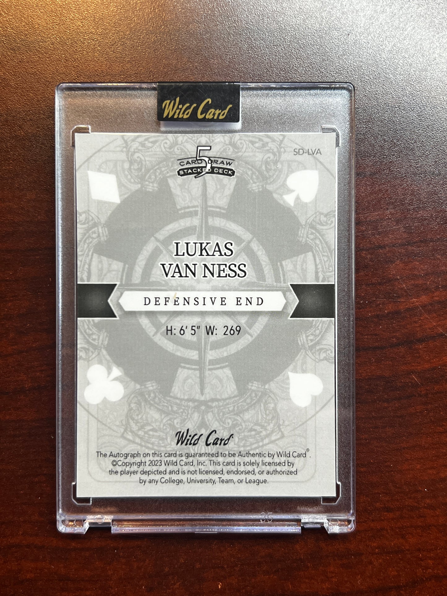 2023 Wild Card Five Card Draw – Stacked (10 of Diamonds) - Lukas Van Ness • Rookie Autograph • 1/1