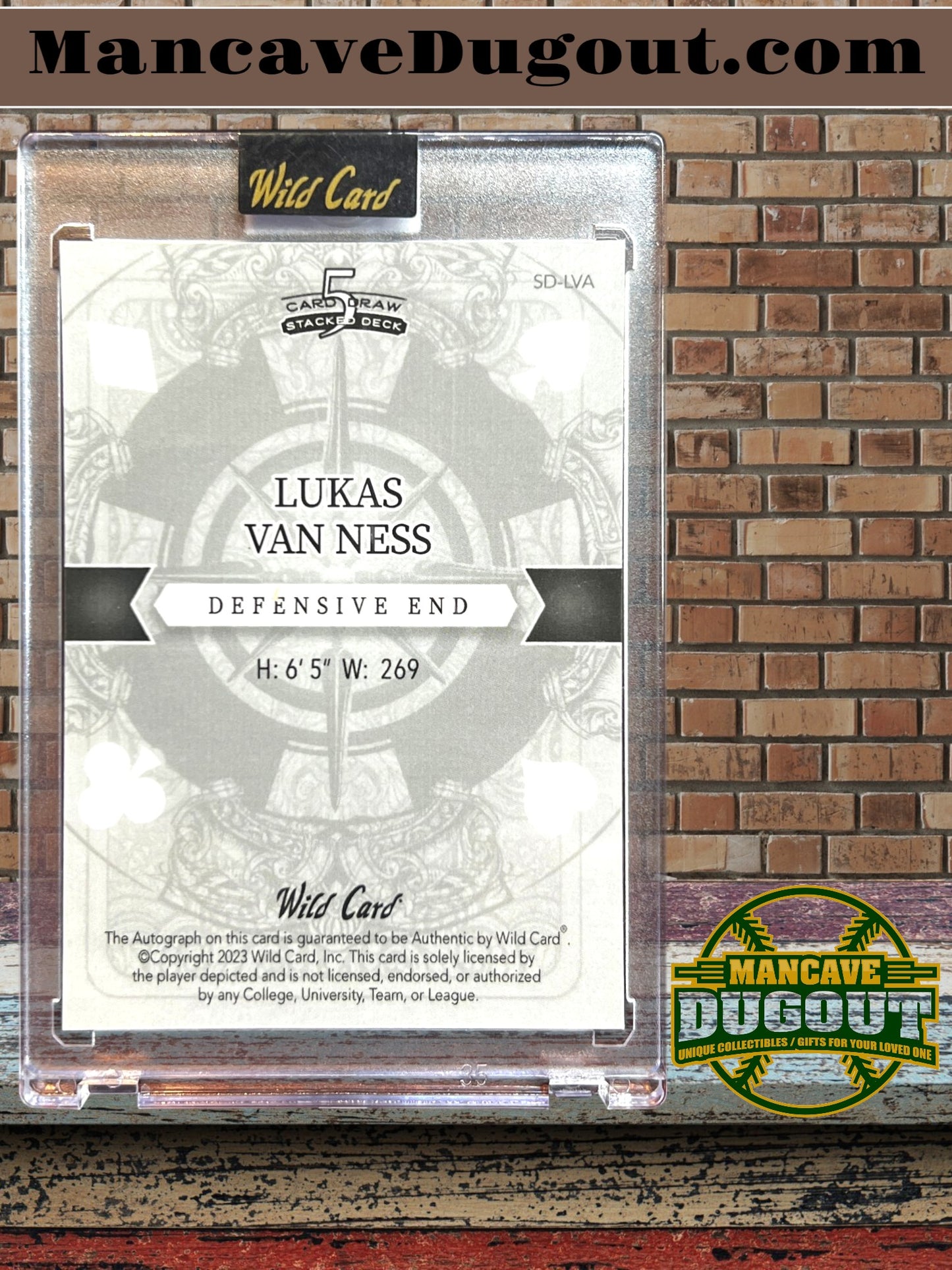 2023 Wild Card Five Card Draw – Stacked (10 of Diamonds) - Lukas Van Ness • Rookie Autograph • 1/1