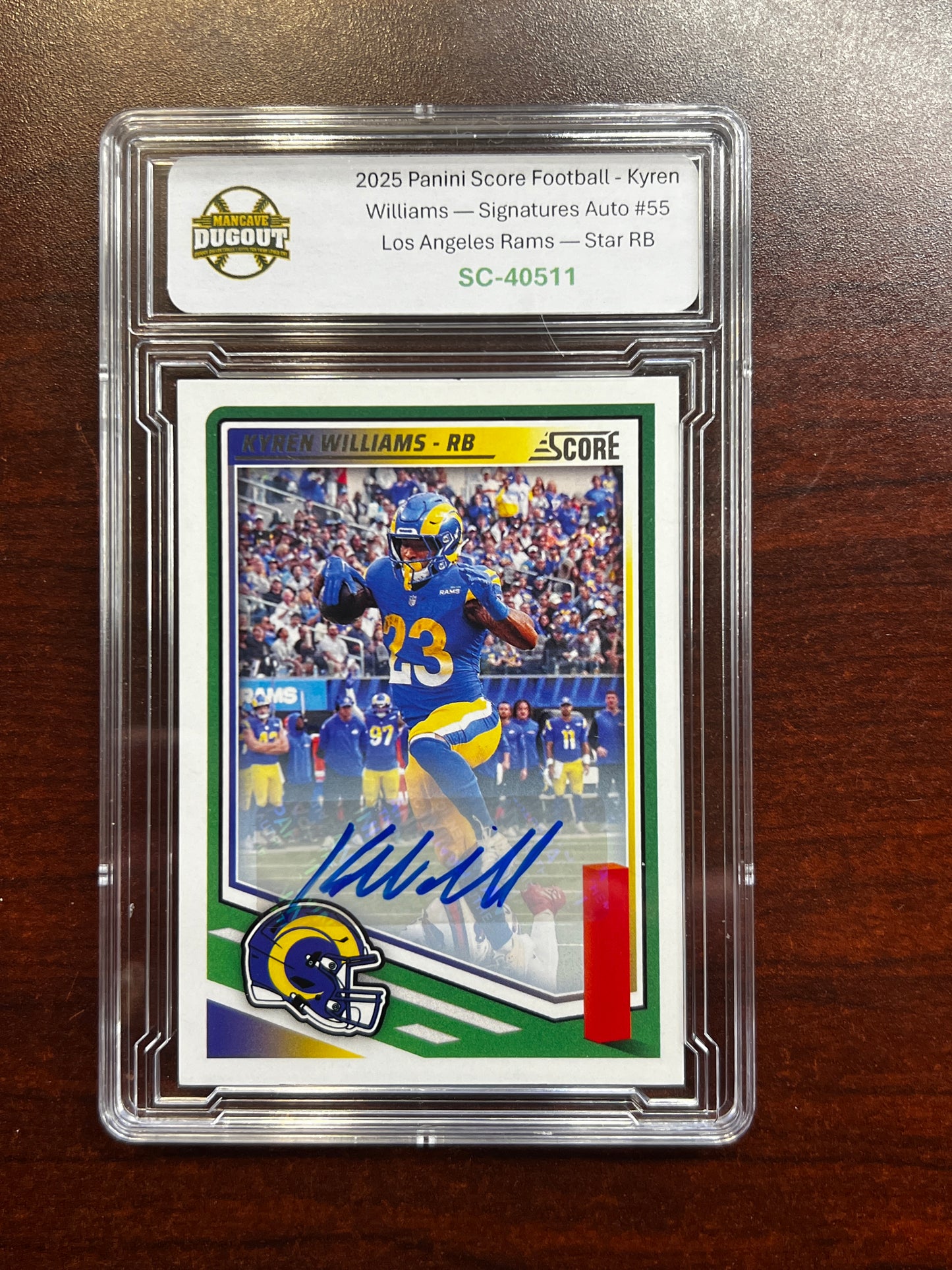 2025 Panini Score Football - Kyren Williams — Signatures Auto #55 Los Angeles Rams — Star RB