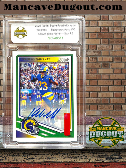 2025 Panini Score Football - Kyren Williams — Signatures Auto #55 Los Angeles Rams — Star RB