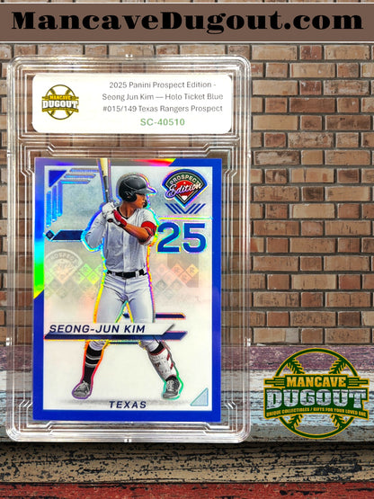 2025 Panini Prospect Edition - Seong Jun Kim — Holo Ticket Blue #015/149 Texas Rangers Prospect