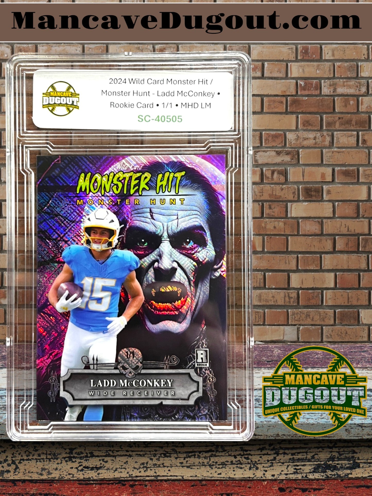 2024 Wild Card Monster Hit / Monster Hunt - Ladd McConkey • Rookie Card • 1/1 • MHD LM