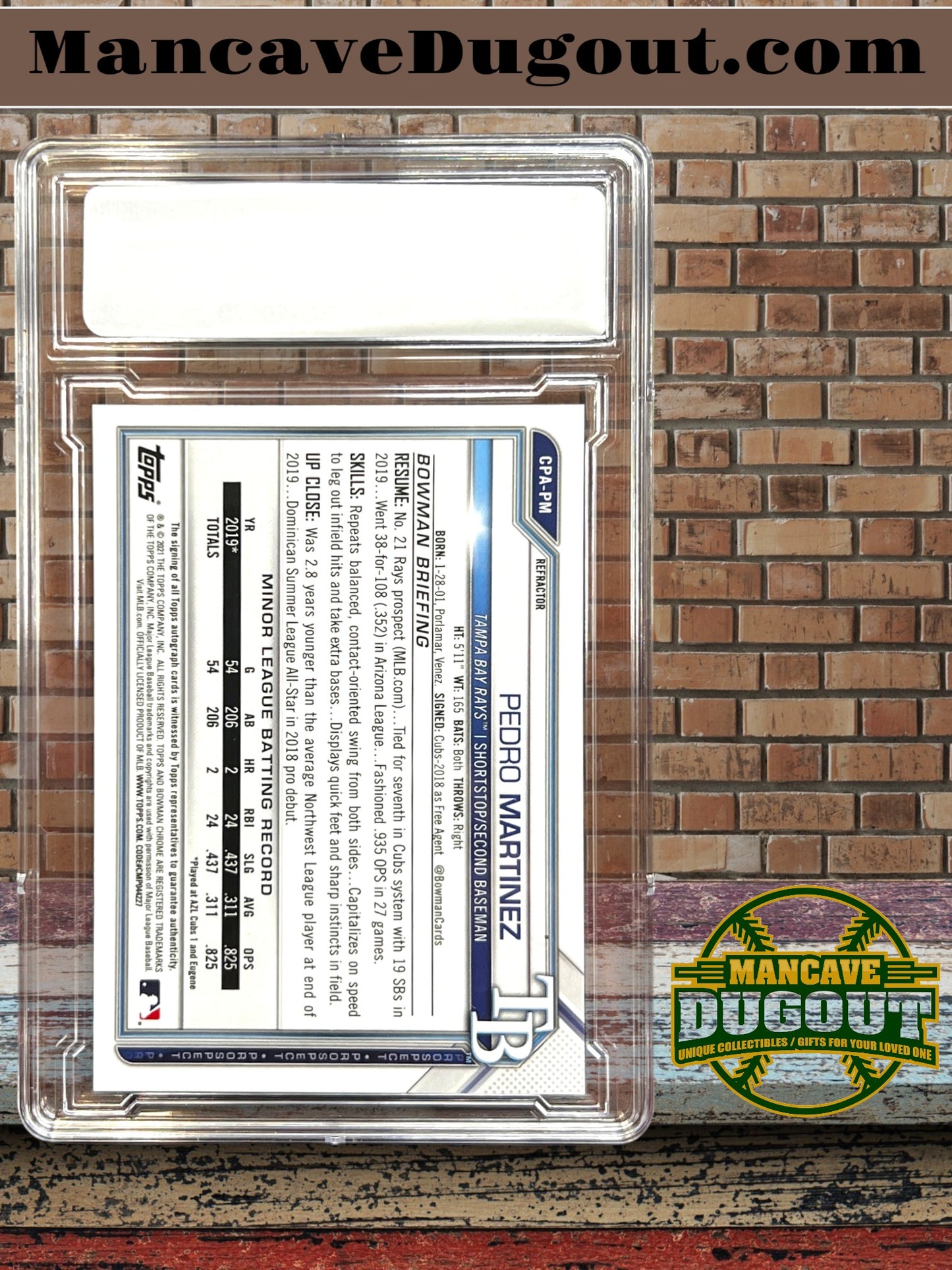 2021 Bowman Chrome - Pedro Martinez — 1st Prospect Auto Refractor Autograph — CPA PM Serial Numbered 383/499