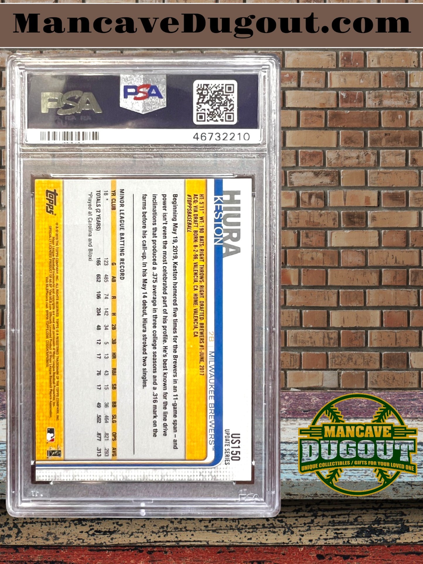 Keston Hiura — 2019 Topps Update - Rookie Card #US150 - PSA 10 Gem Mint