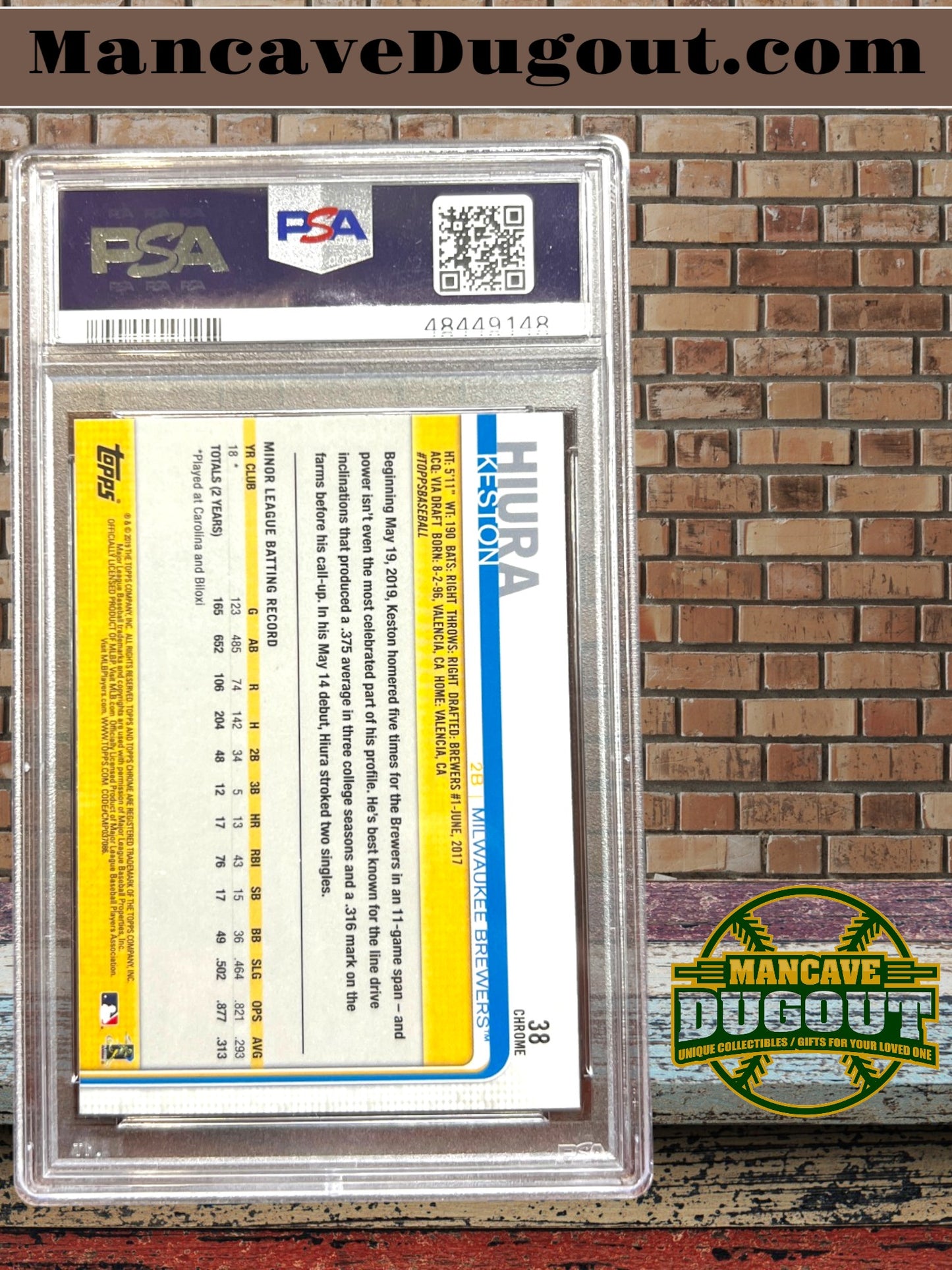 Keston Hiura — 2019 Topps Chrome Update - Rookie Card #38 - PSA 10 Gem Mint