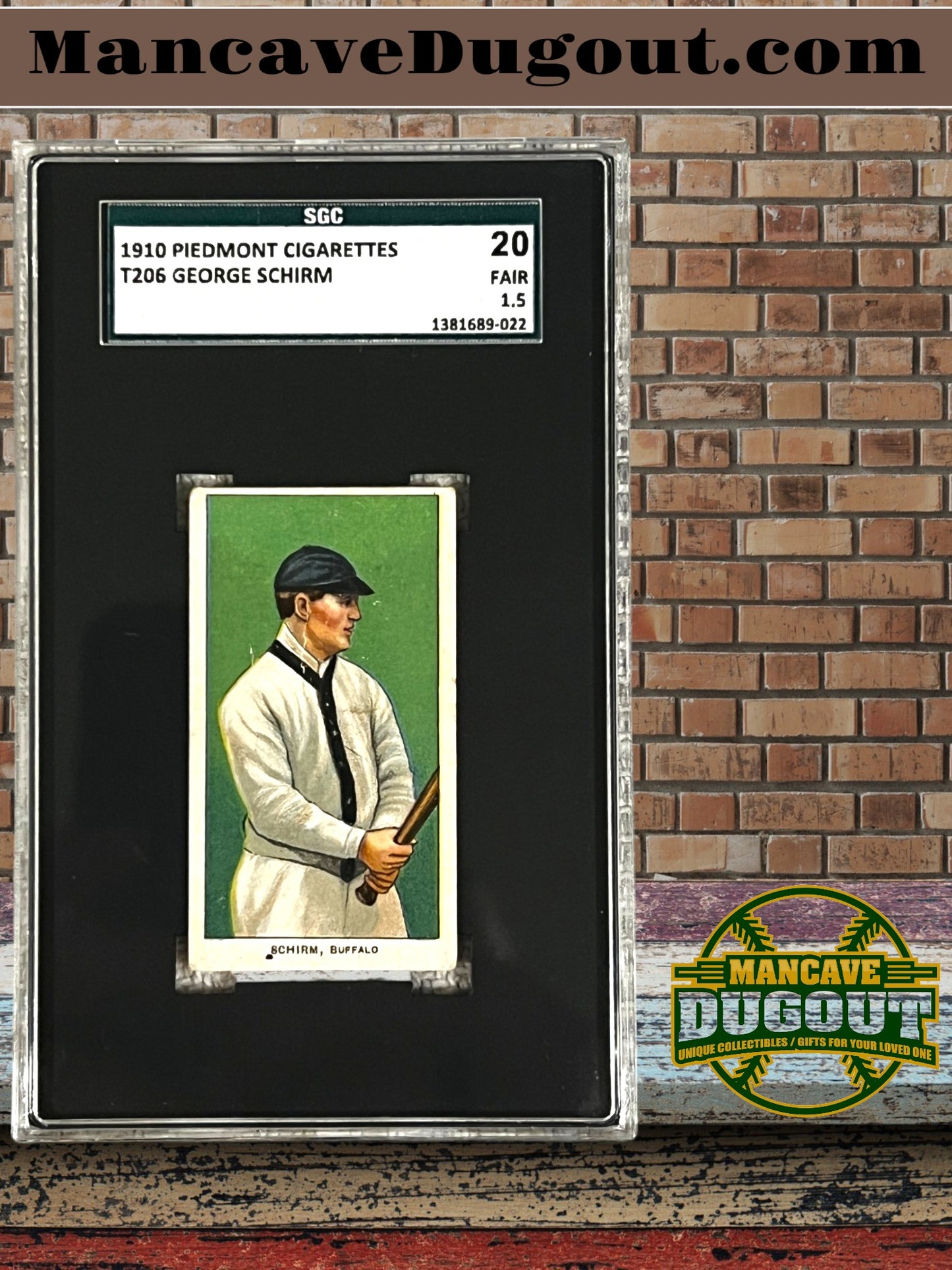 1910 T206 Piedmont Cigarettes - George Schirm – Washington SGC 1.5 (Fair)