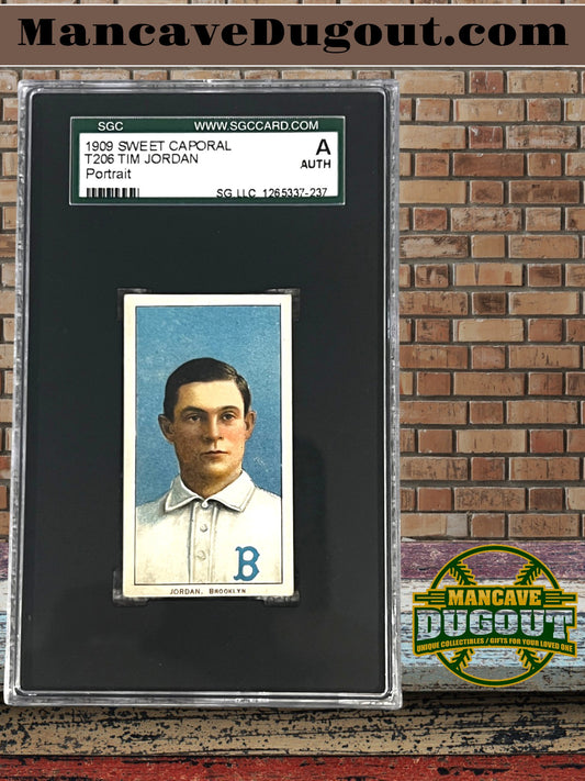 1909 T206 Tim Jordan - Brooklyn Superbas – Sweet Caporal 150 Series Authenticated