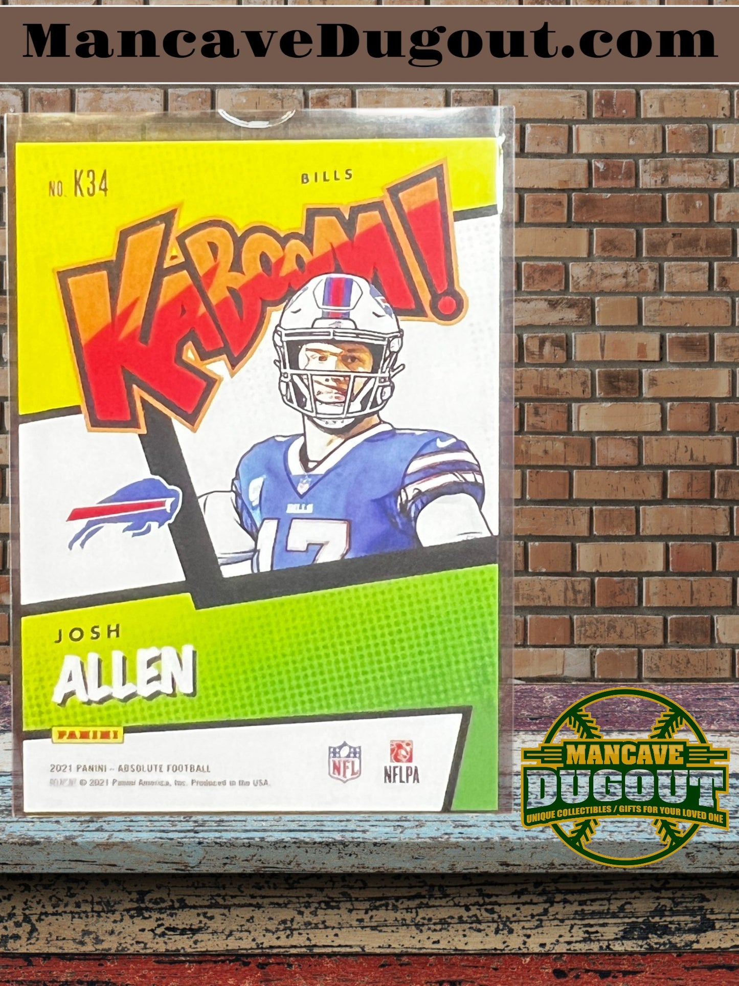 2021 Panini Absolute – Artist Kaboom Display Card - Josh Allen – Buffalo Bills - Ultra Limited: 1 of 10
