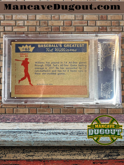 1959 Fleer Ted Williams #63 — “Ted’s All Star Record” - Boston Red Sox — PSA 6 (EX MT)