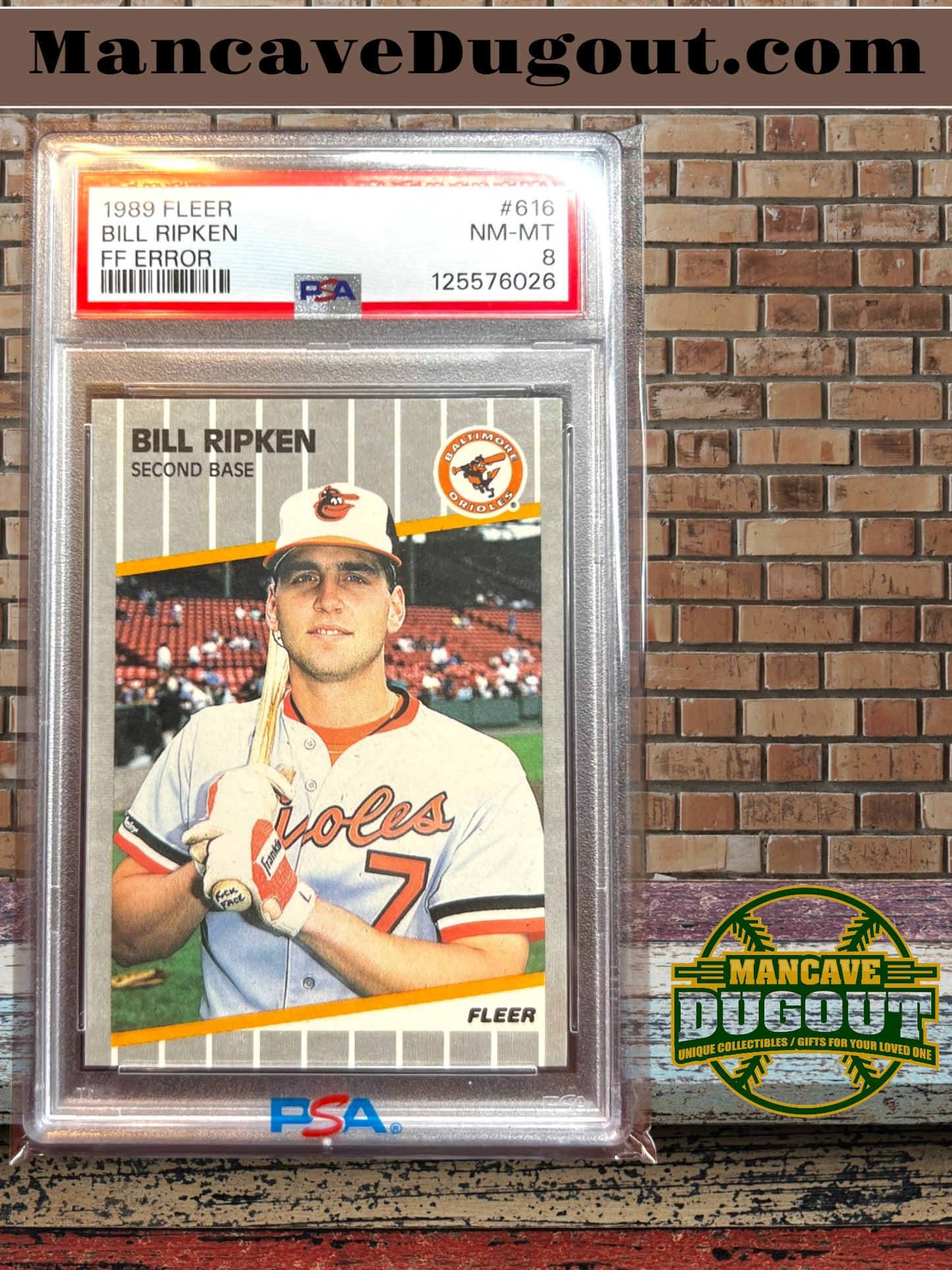 1989 Fleer Bill Ripken FF Error #616 – PSA 8 (Orioles) - Iconic Hobby Error