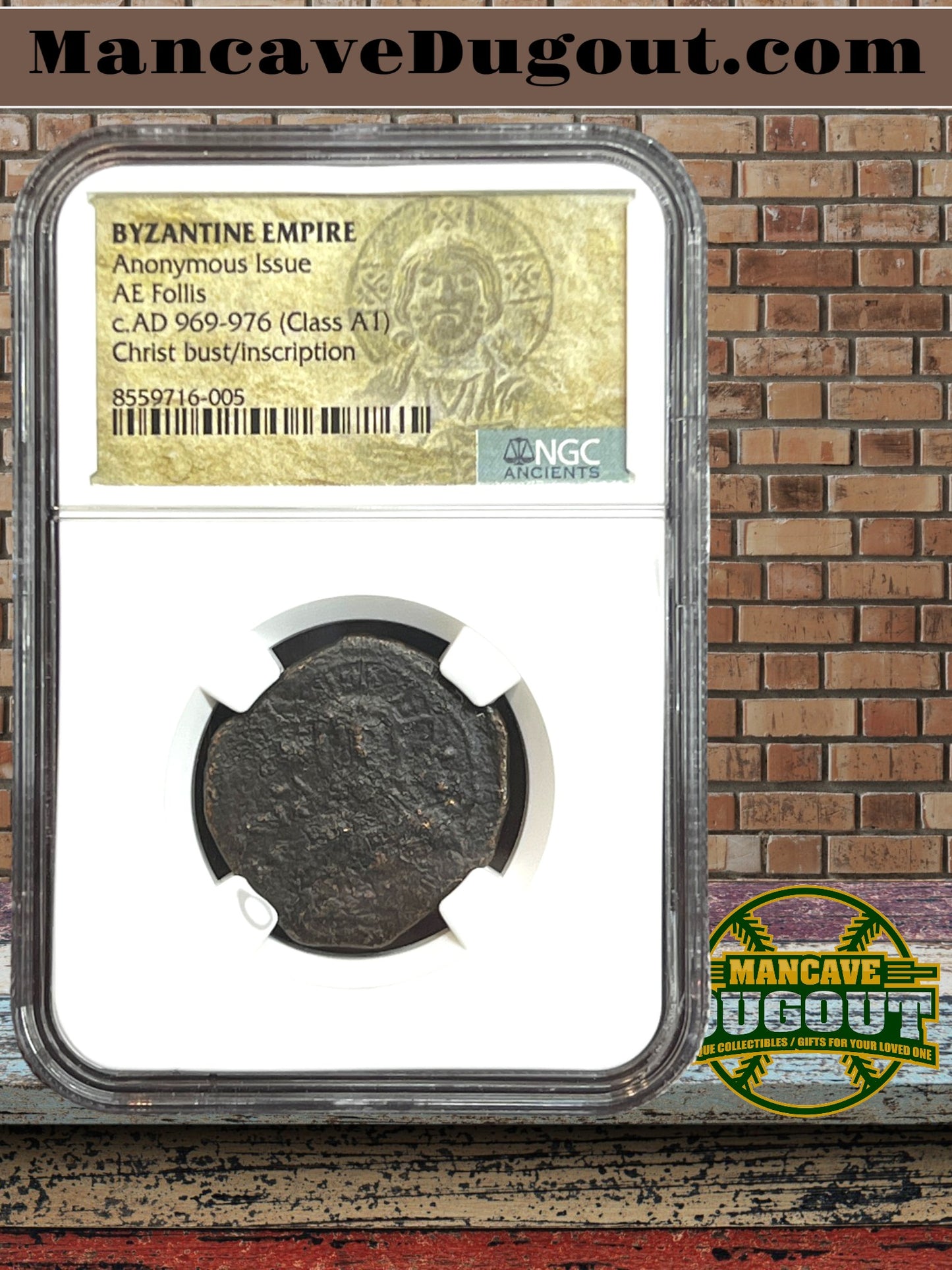 Byzantine Empire – Anonymous Christ Bust Follis - Class AE • AD 969–976 • NGC Certified
