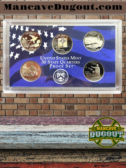 2008 State Quarter Clad Proof Set – U.S. Mint OGP & COA