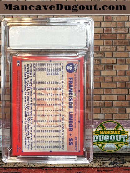 2026 Topps Series 1 – Francisco Lindor - ’91 Topps Chrome Silver Pack – Blue Refractor Serial Numbered 031/150