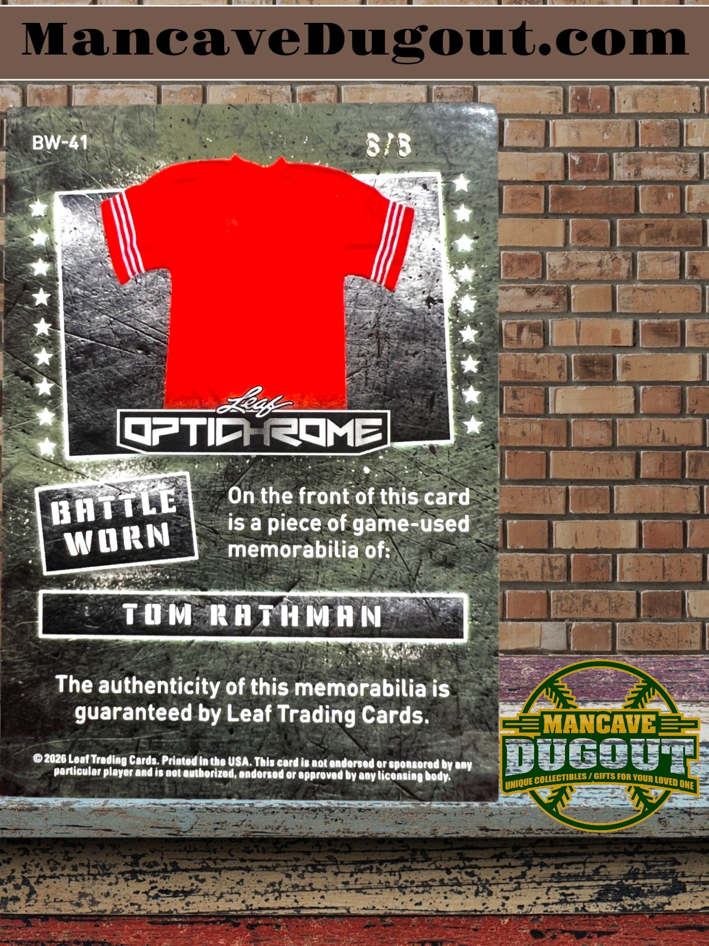 Tom Rathman — 2026 Leaf Optichrome - Battle Worn Jersey Memorabilia — #8/8