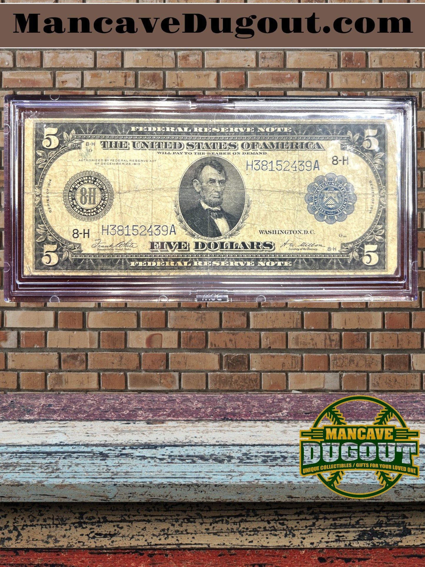 1914 $5 Silver Certificate – Large Size Note  St. Louis District – 8 H • Fr. 439a