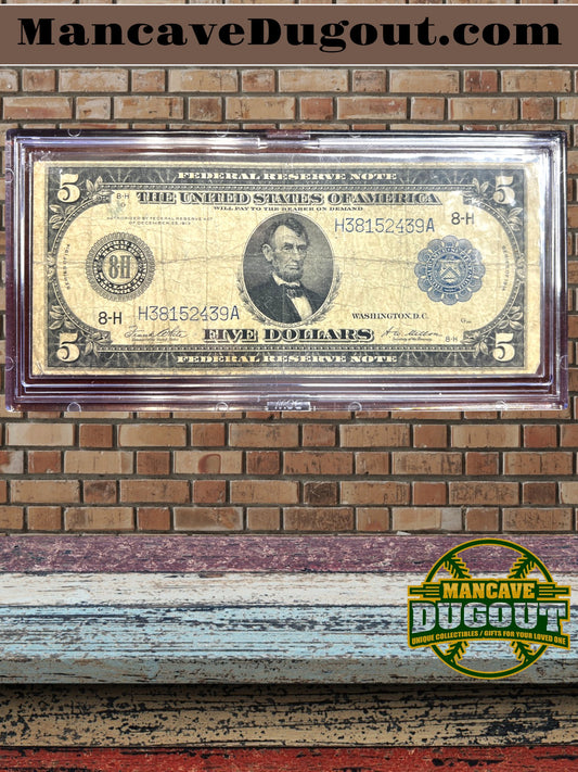 1914 $5 Silver Certificate – Large Size Note  St. Louis District – 8 H • Fr. 439a