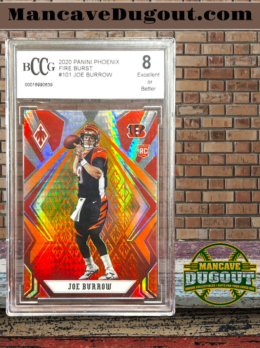 Joe Burrow 2020 Panini Phoenix Fire Burst #101 Rookie Card – BCCG 8