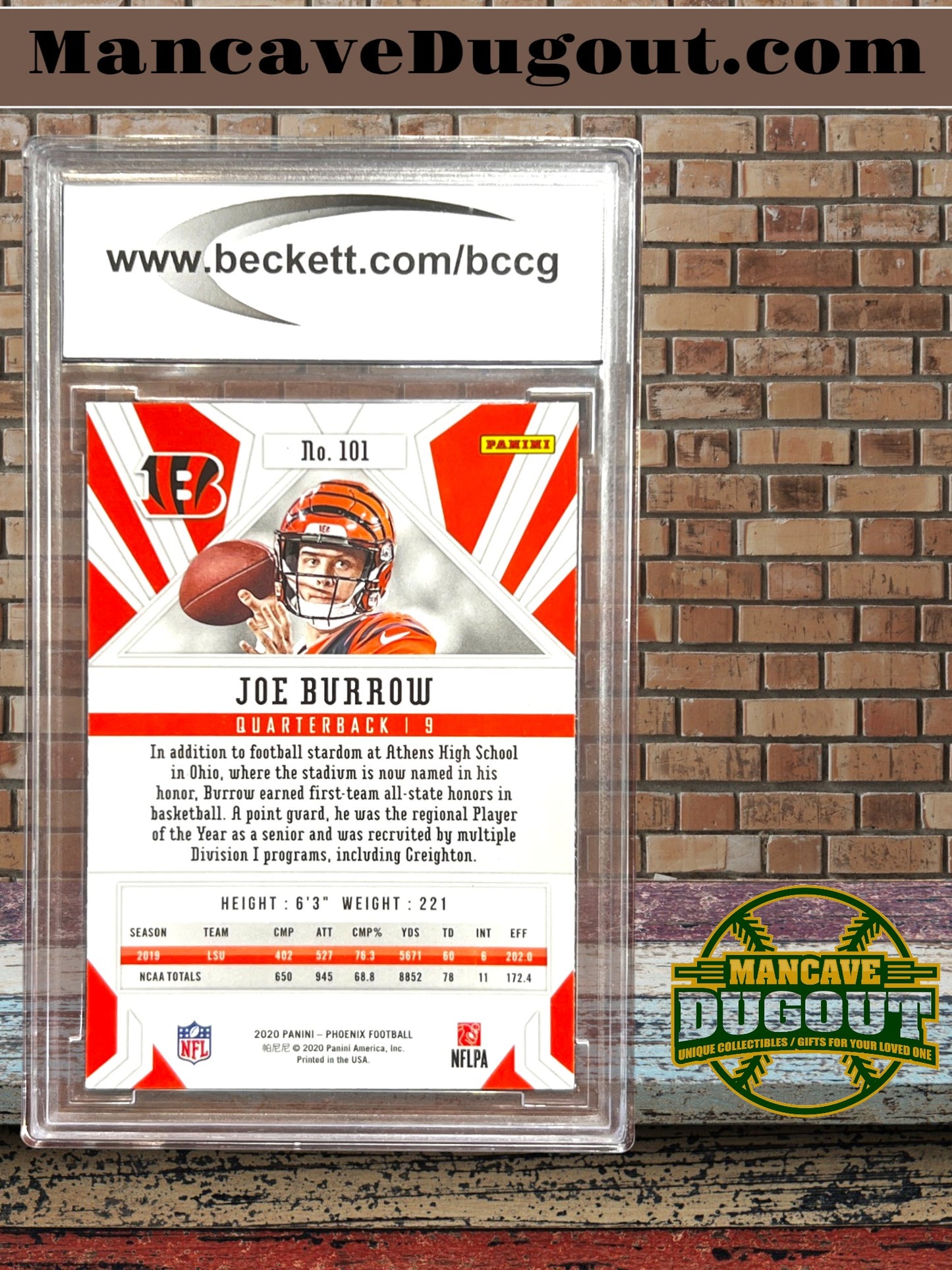 Joe Burrow 2020 Panini Phoenix Fire Burst #101 Rookie Card – BCCG 8