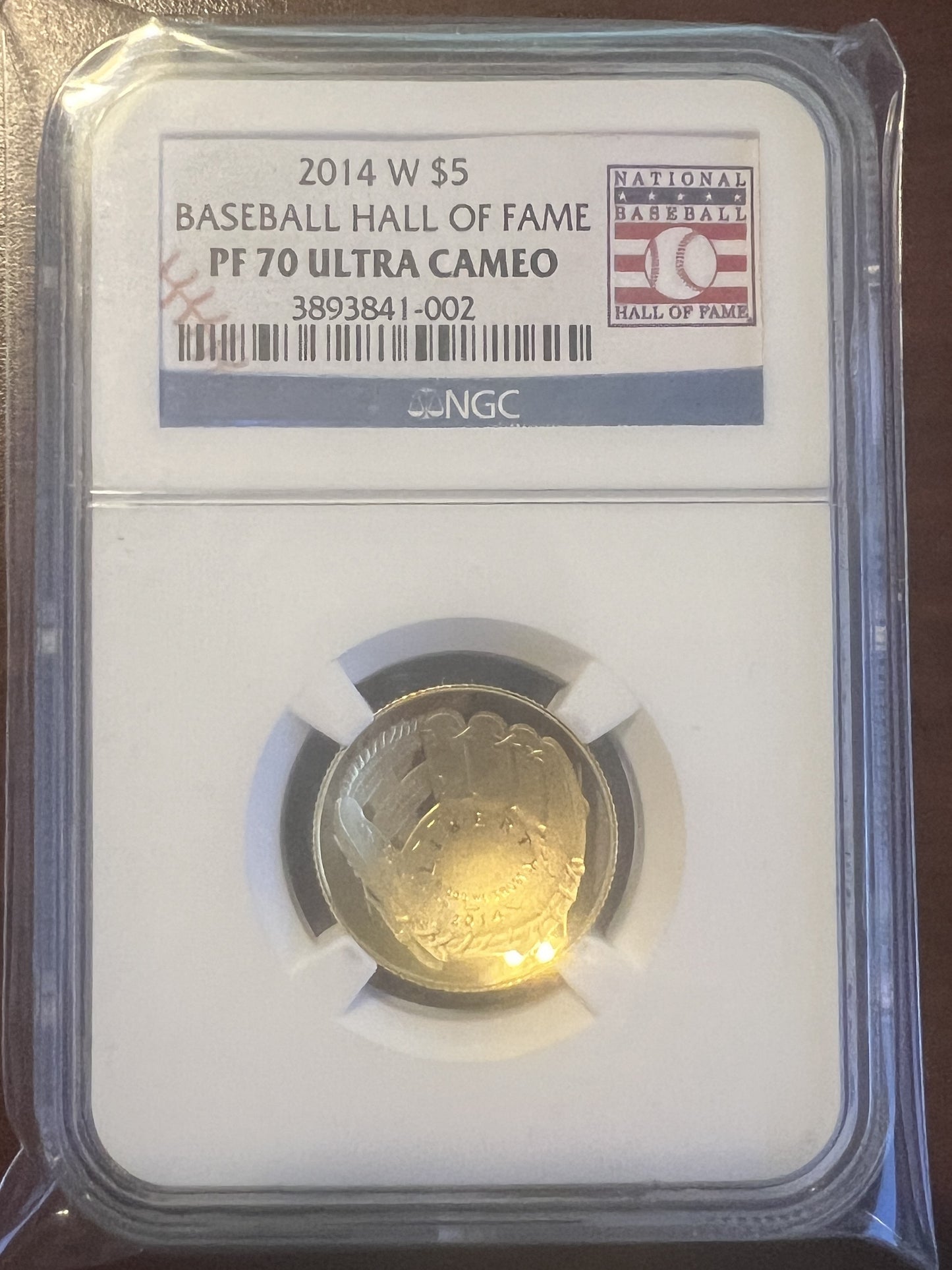 2014-W BASEBALL HALL OF FAME $5 Gold Coin Commemorative NGC PF70 – Ultra Cameo