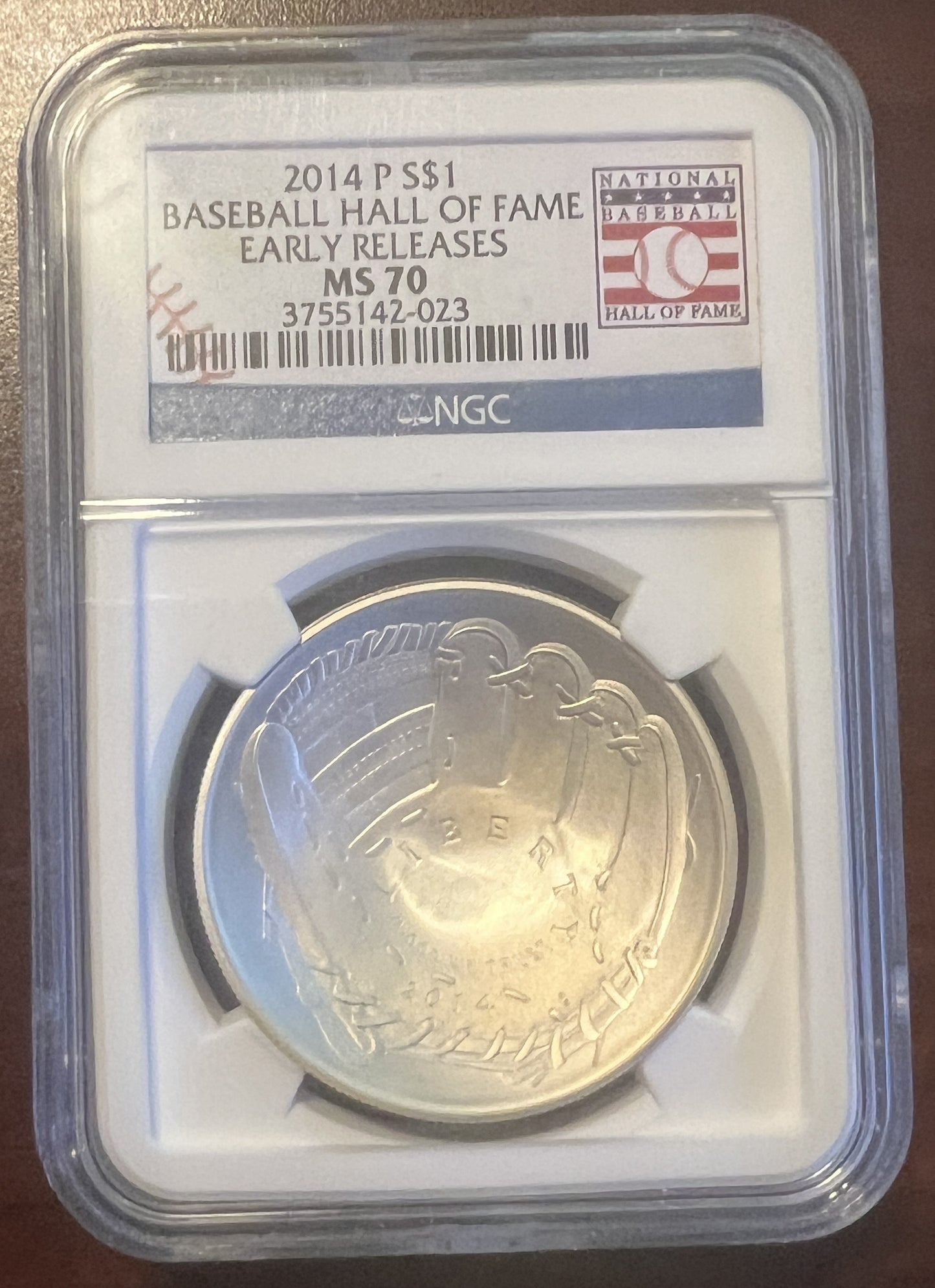 2014 Baseball Hall of Fame Silver Dollar – MS70