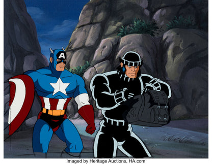 "Old Soldiers" Captain America and Wolverine Production Cel and Master Background (Marvel, 1997)
