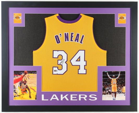 Shaquille O'Neal Signed Custom Framed Jersey Display- Los Angeles Lakers-JSA