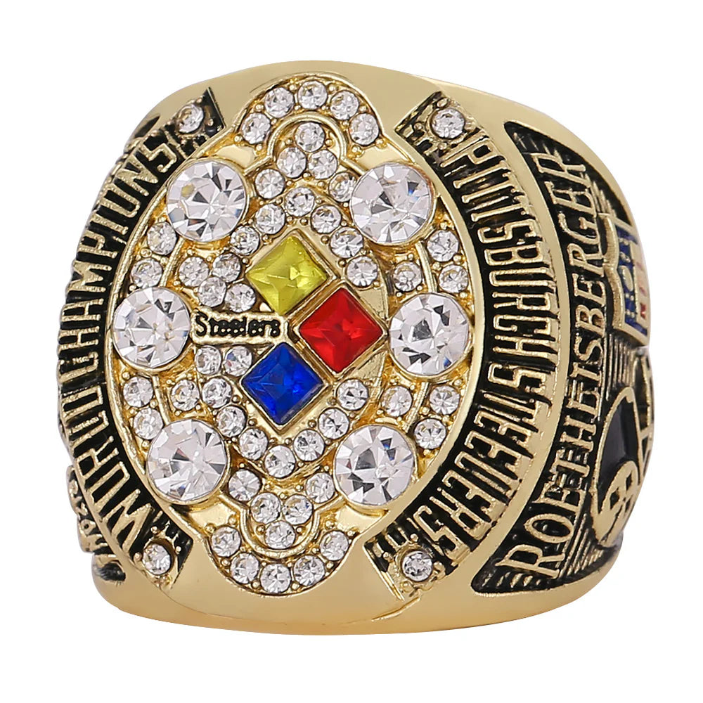 2008 - Super Bowl Football Rings NFL Pittsburgh Steelers Championship Ring - Roethlisberger - REPLICA