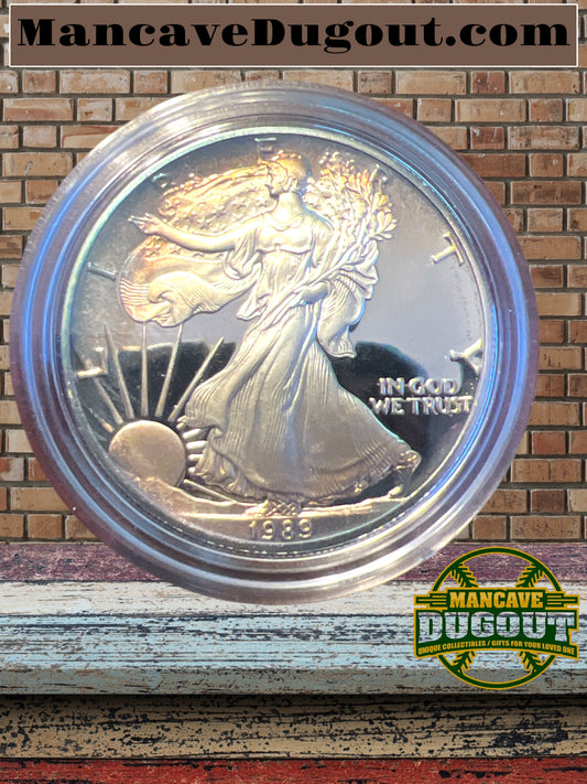 1989-S American Silver Eagle Proof Coin with Original Government Packaging