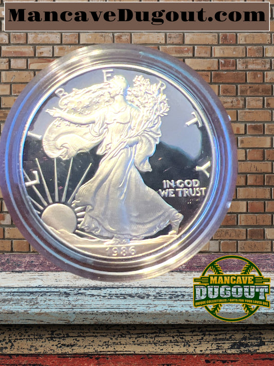 1986-S American Silver Eagle Proof Coin with Original Government Packaging