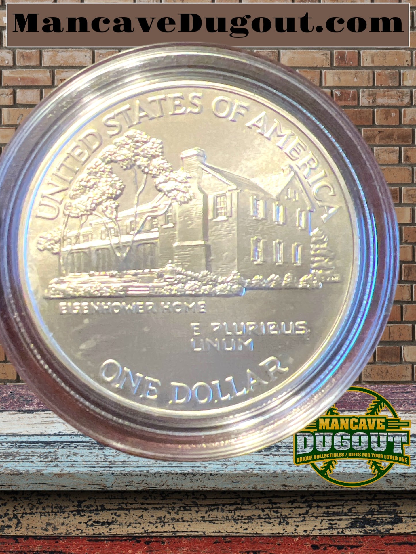 1990 US Mint Eisenhower Centennial Uncirculated Silver Dollar OGP