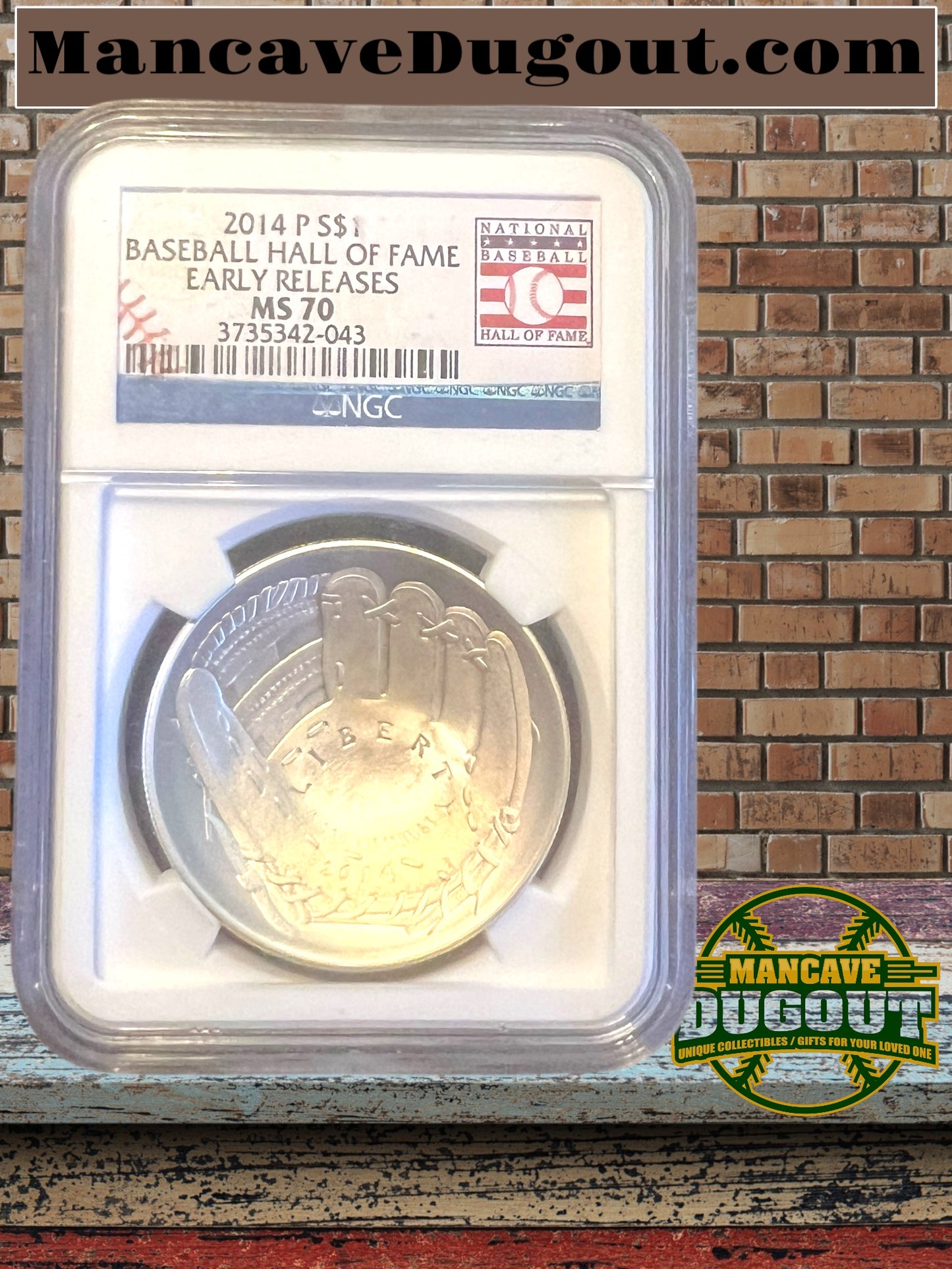 2014 Baseball Hall of Fame Silver Dollar – MS70