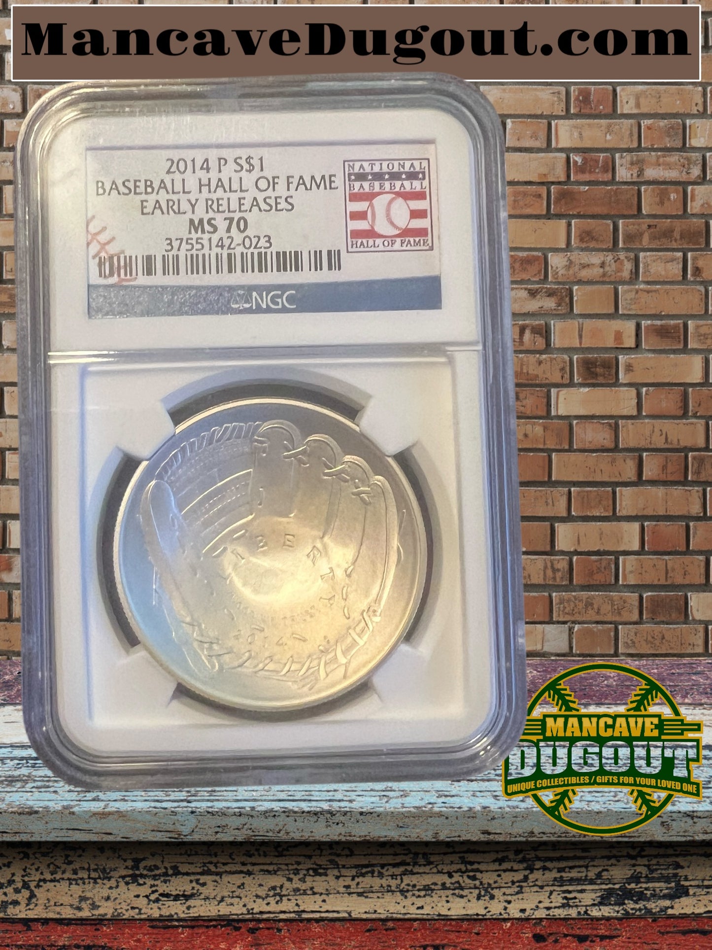 2014 Baseball Hall of Fame Silver Dollar – MS70
