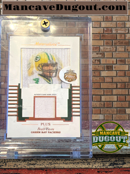 FLEER FOCUS , 2002- MATERIALISTIC- BRETT FAVRE, S/N 247/250 – NM
