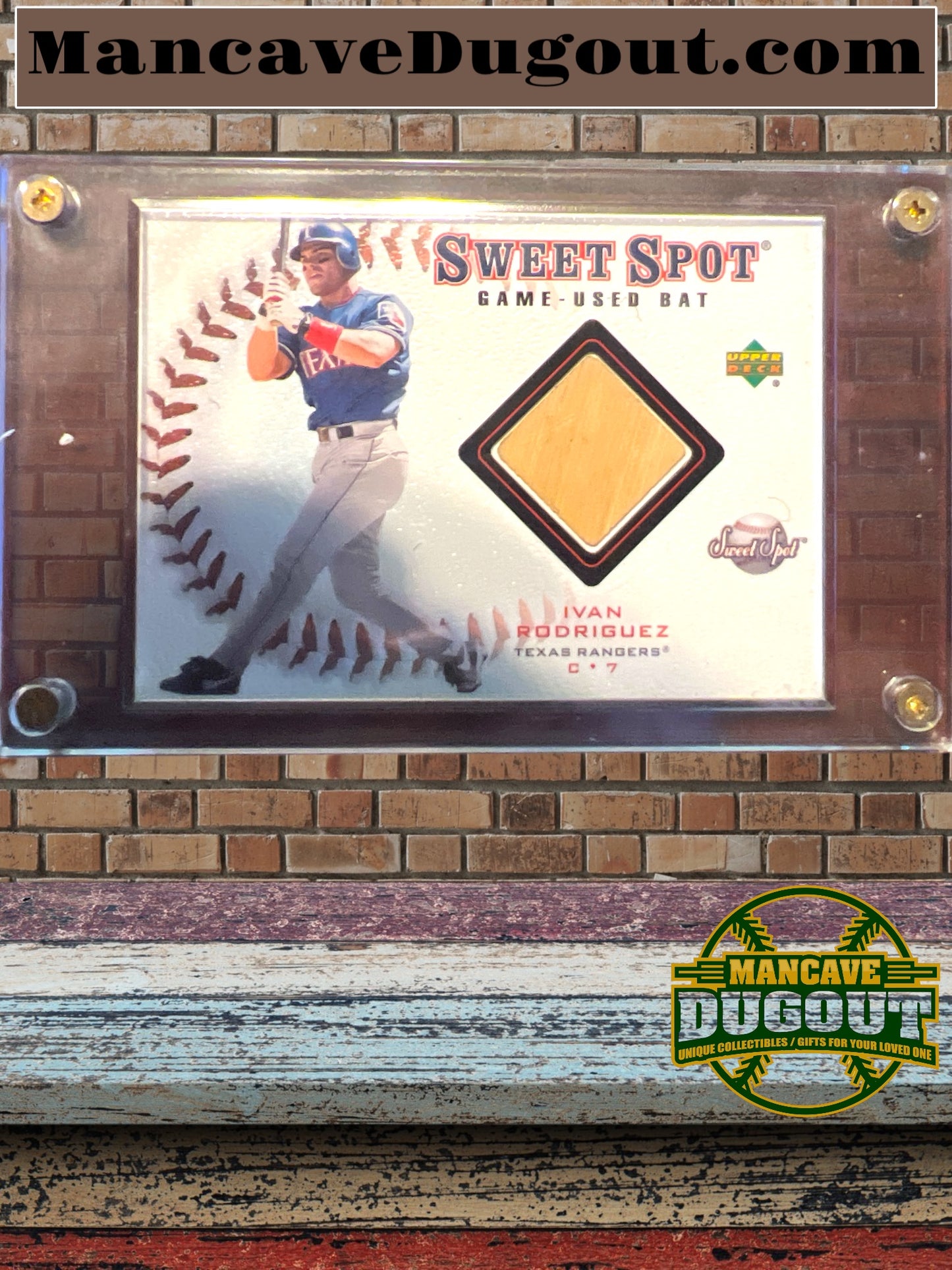 2001 Upper Deck Sweet Spot Game Used Bat #B-IR Ivan Rodriguez Texas Rangers NM