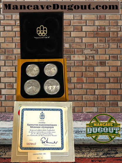 1976 Proof Silver Canadian Montreal Olympic Games 4 Coin Sterling Set Series 6