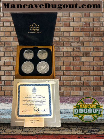 1976 Proof Silver Canadian Montreal Olympic Games 4 Coin Sterling Set Series 4