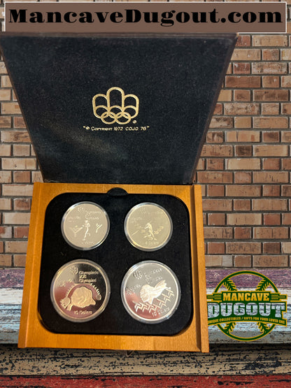 1976 Proof Silver Canadian Montreal Olympic Games 4 Coin Sterling Set Series 4