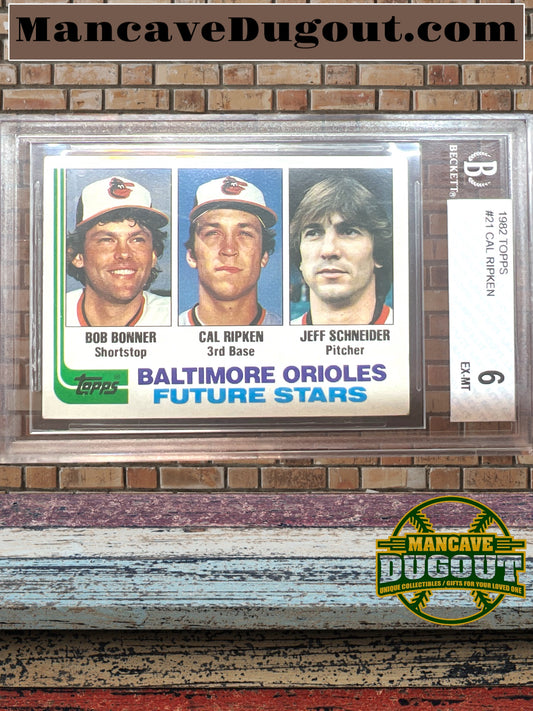 1982 Topps #21 Orioles Future Stars with Cal Ripken Rookie-Beckett 6-EX-MT