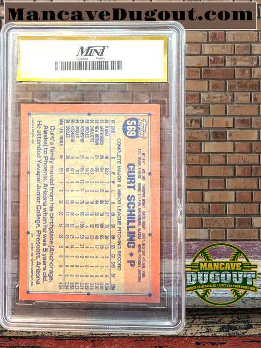 1991 Topps Curt Schilling #569 ERROR card - Mint Grading 10 Gem Mint - RARE