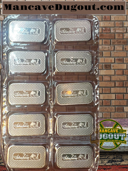 10 - 1 Oz Silver Bar - SilverTowne - Prospector in factory package