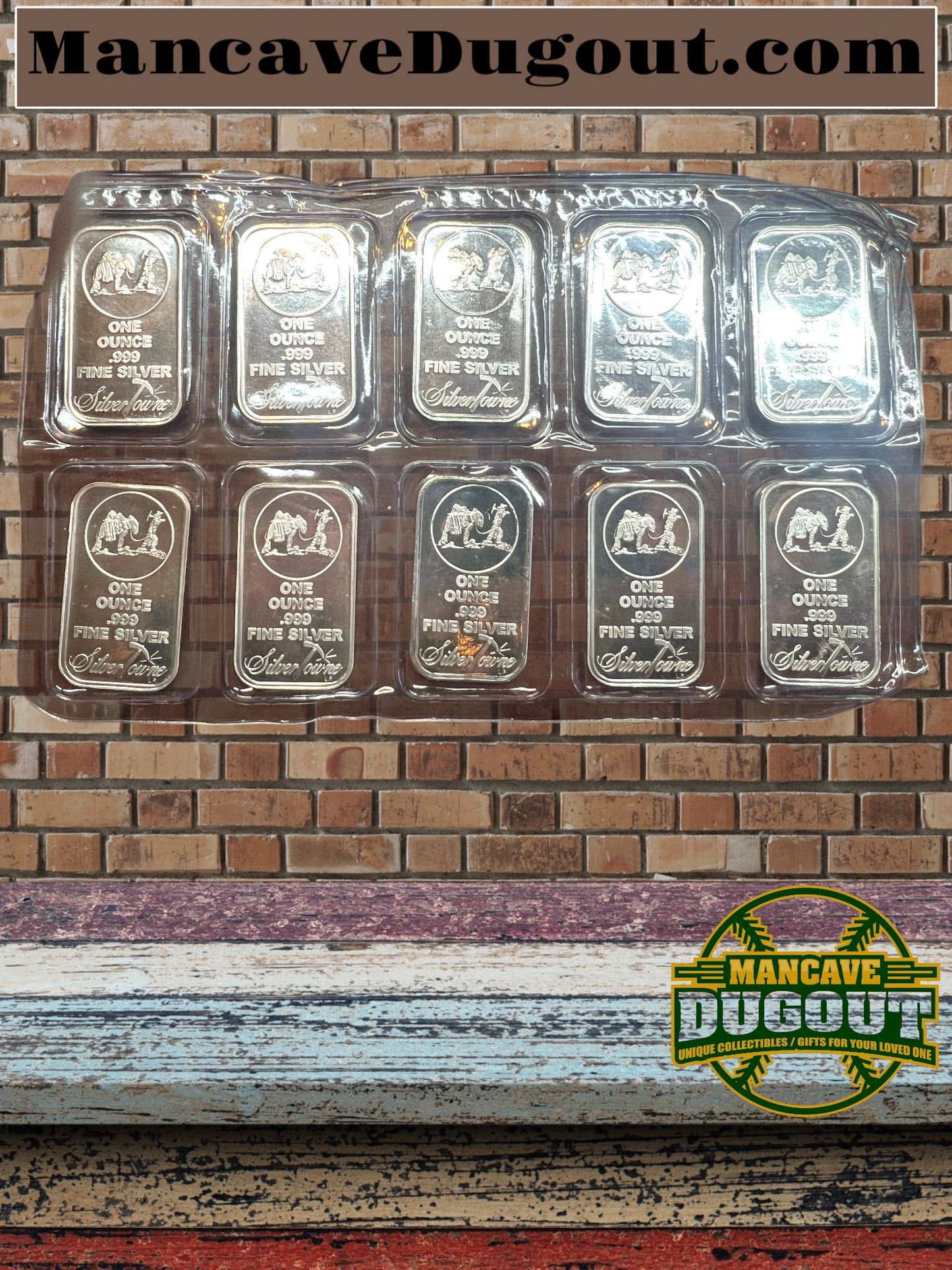 10 - 1 Oz Silver Bar - SilverTowne - Prospector in factory package