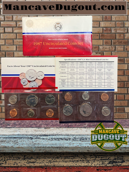 UNITED STATES 1987 Uncirculated Coin Set with D and P Mint Marks