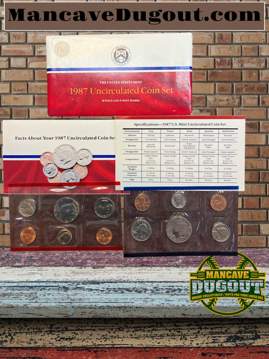 UNITED STATES 1987 Uncirculated Coin Set with D and P Mint Marks