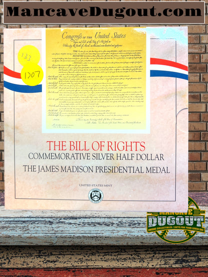 1993 Bill of Rights Silver Half Dollar - Young Collector with James Madison Medal