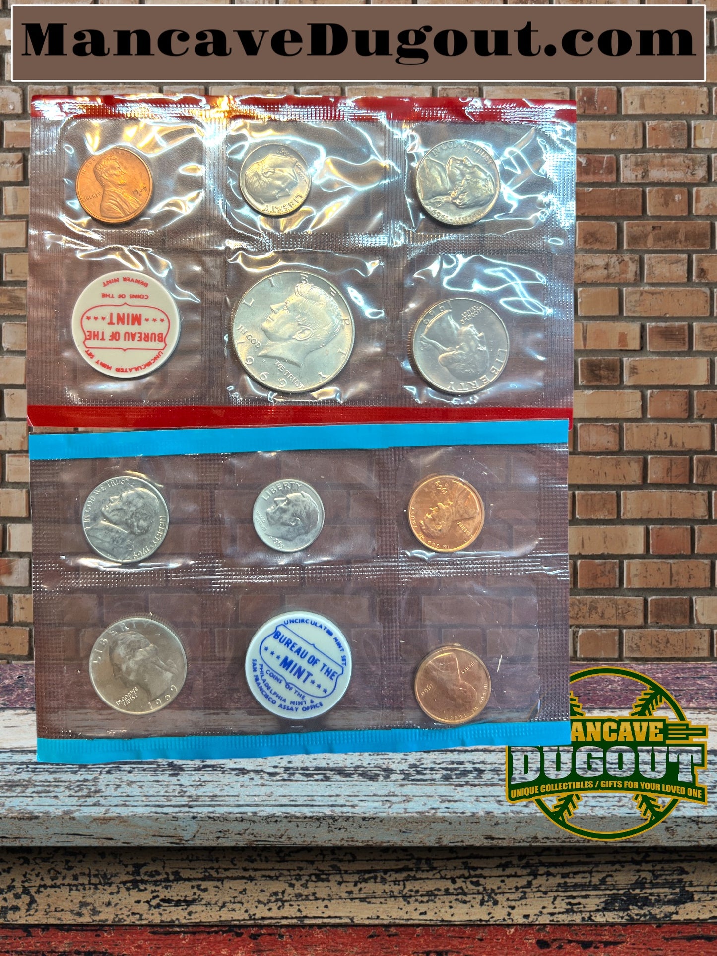 1969 Uncirculated U.S. Mint P&D Set-10 Coins U.S Mint-with OGP