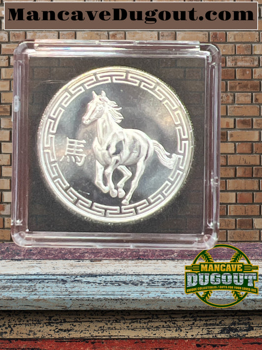 2014 Year Of The Horse Highland Mint .999 Fine Silver Bullion Round