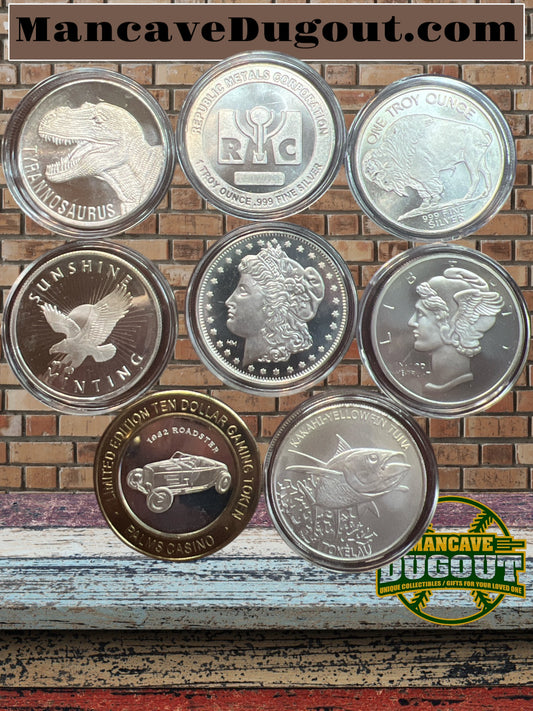 8-Assorted Silver Rounds
