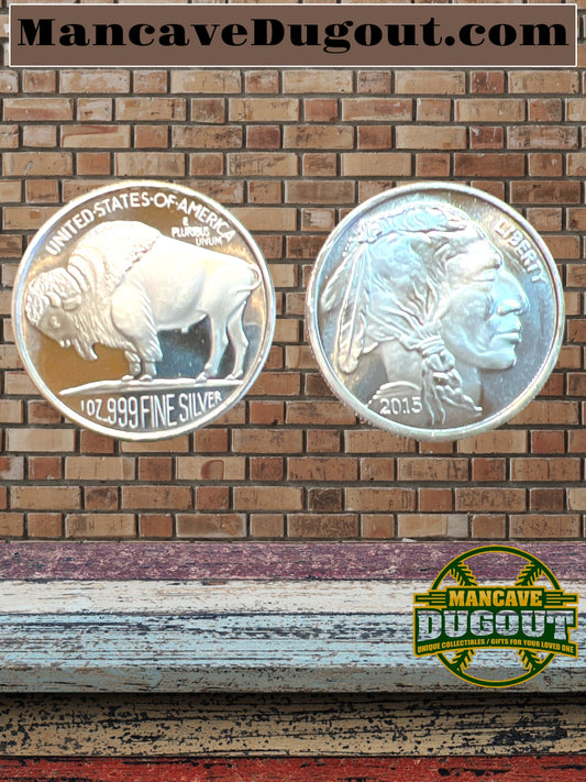 2015-1 oz Silver Round - Buffalo Rounds - .999 Fine Silver - USA