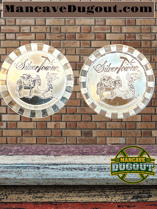 Silver Towne Silver 1 OZ. .999 Poker Chip Stacker-Cameo finish
